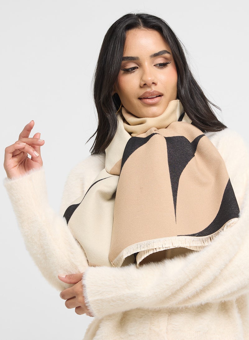 ELLA Light Weight Long Striped Winter Scarf - Image 3