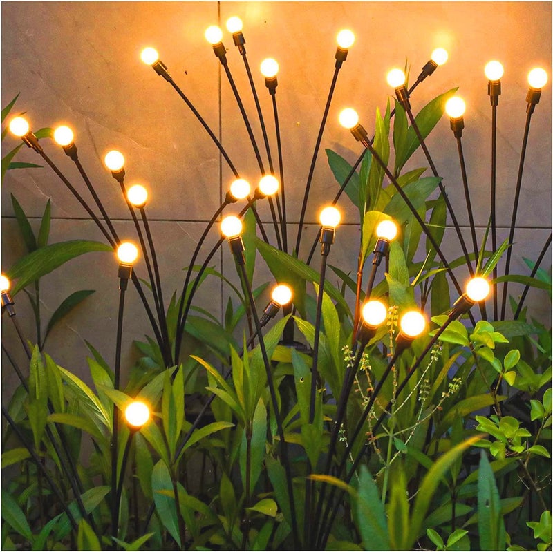 TECH LOGO ELECTRONICS TECH LOGO ELECTRONICS Pack of 2 New Upgraded Solar 8 Bulb Lights Swaying Light Sway by Wind Outdoor Yard Patio Pathway Decoration High Flexibility Iron Wire Heavy Bulb Base Warm White 