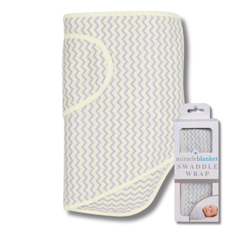 ميراكل بلانكيت Swaddle Wrap - Boy, Girl, or Neutral Receiving Baby Blanket - Soft, Wearable Sleep Sack Essential for Newborns and Infants (Yellow  Gray Chevron) - Image 1