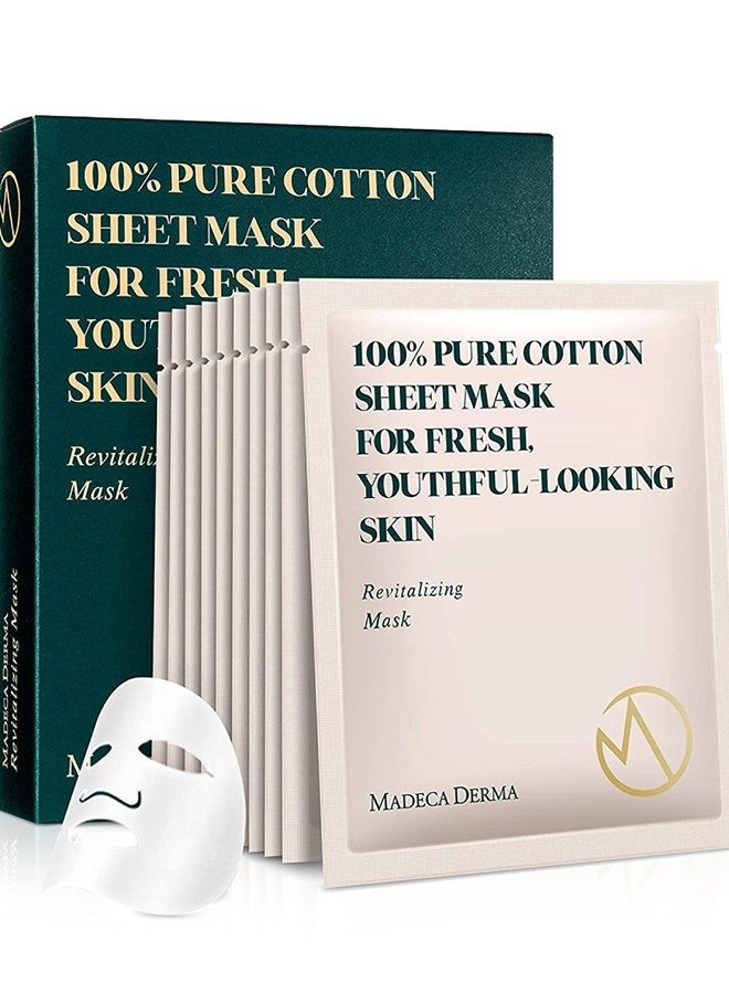 Derma 10 Pack Revitalizing Mask for Women (Pack of 1) - Face Mask Sheet Korean Skincare - Hydrating Facial Mask for All Skin Types - Instant Repairing & Moisturizing with Soothing Centella Asia