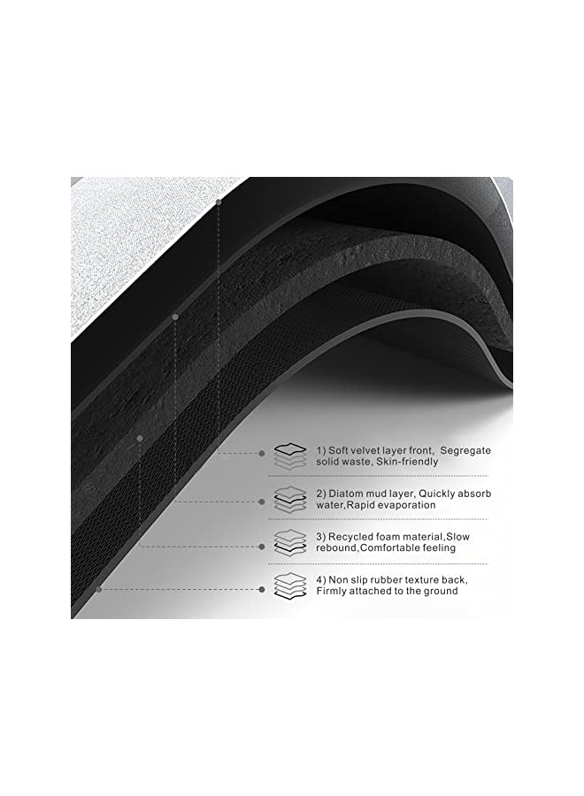 The Bros Diatom Bath Mats,Anti-Slip Bathroom Floor Mats and Quick Dry Bath Rug,Super Absorbent Bathtub Mat with Non-Slip,Thickened,Soft, Easier Clean Carpet, Blue Rectangle (60 x 40 cm, Blue) - Image 4