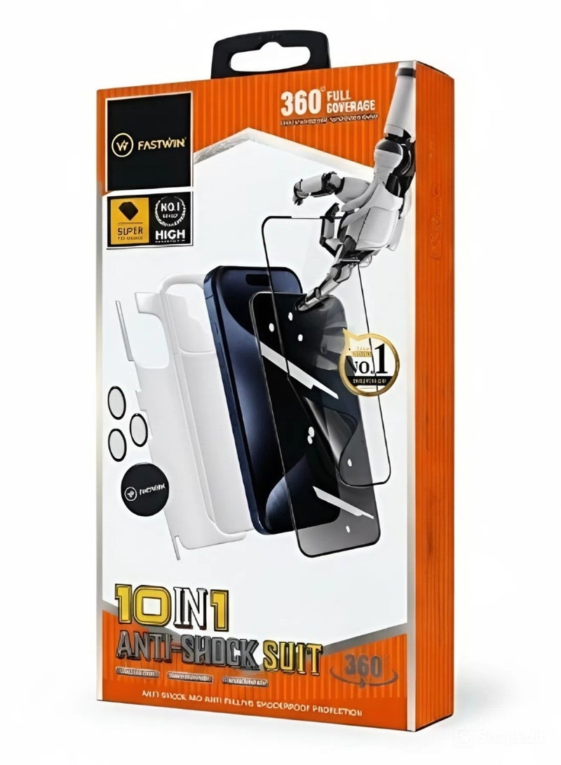FASTWIN Full protection package for iPhone 13 Pro Max, Protective case made of high-quality materials, high-definition screen protection, camera lens protector, phone back protector, maximum protection against scratches and breakage. - Image 1