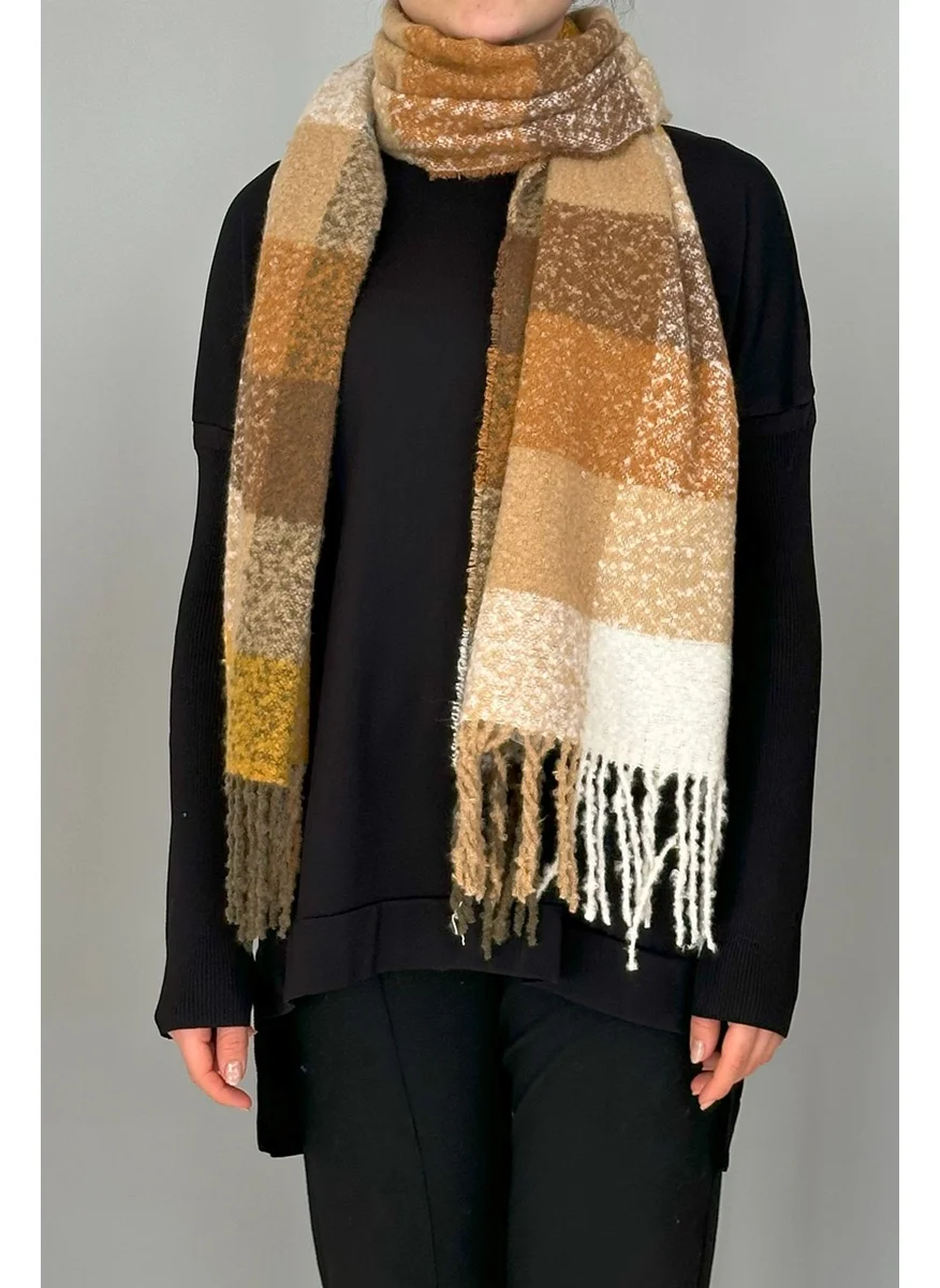 REMSA Tassel Boucle Scarf Shawl 42X205 cm 1292 Yellow