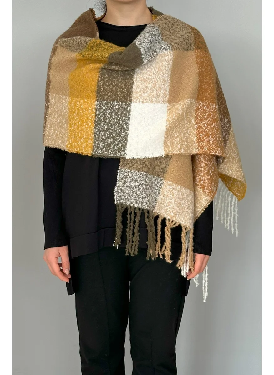 REMSA Tassel Boucle Scarf Shawl 42X205 cm 1292 Yellow