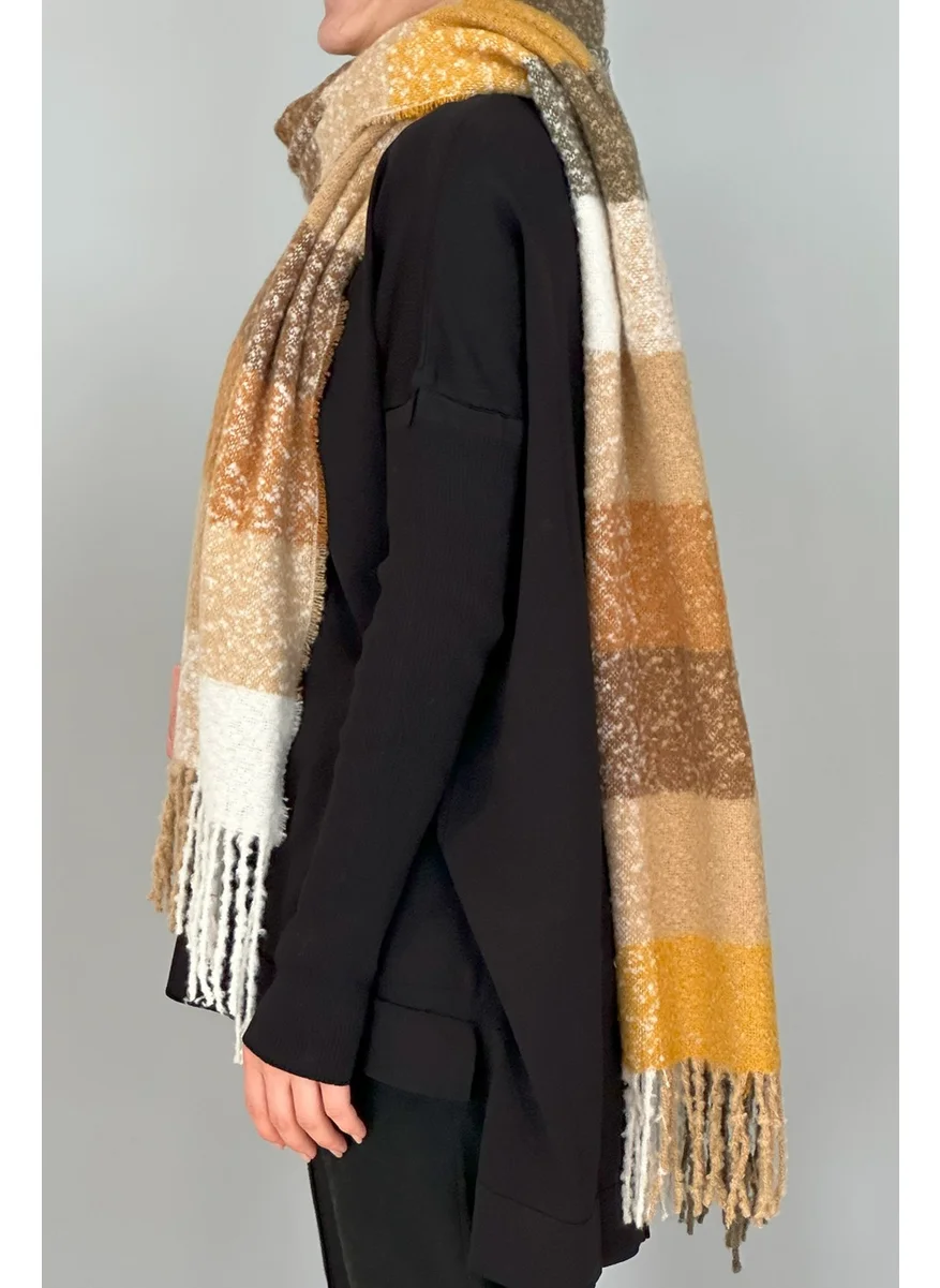 REMSA Tassel Boucle Scarf Shawl 42X205 cm 1292 Yellow