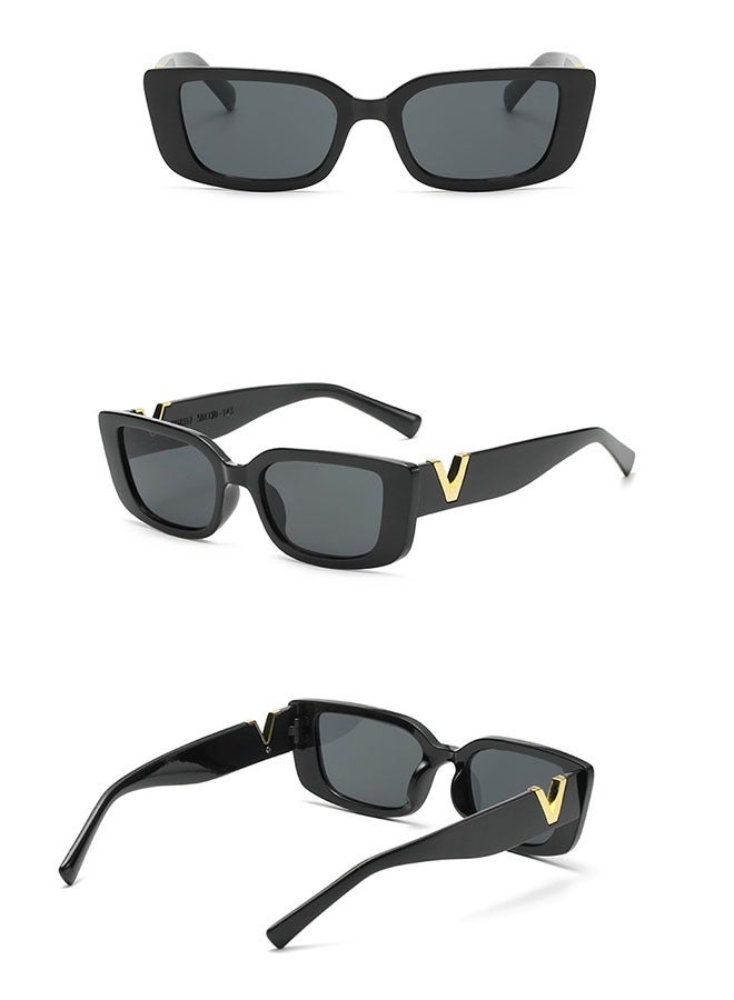 Ant 2-Piece Retro Rectangle Sunglasses for Women and Men, Square Sun Protection Glasse, UV400 Protection Glasse, Vintage  Fashion Frame Driving Glasses - Image 5