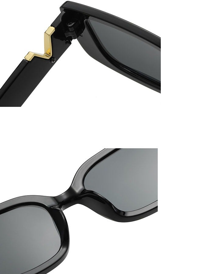 Ant 2-Piece Retro Rectangle Sunglasses for Women and Men, Square Sun Protection Glasse, UV400 Protection Glasse, Vintage  Fashion Frame Driving Glasses - Image 2