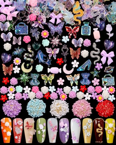 TAMHOO Pack of 250pcs Cute Sweet 3D Nail Charms for Acrylic Nails Perfect for Nail Art Decorations DIY AccessoriesStyle H - Image 1