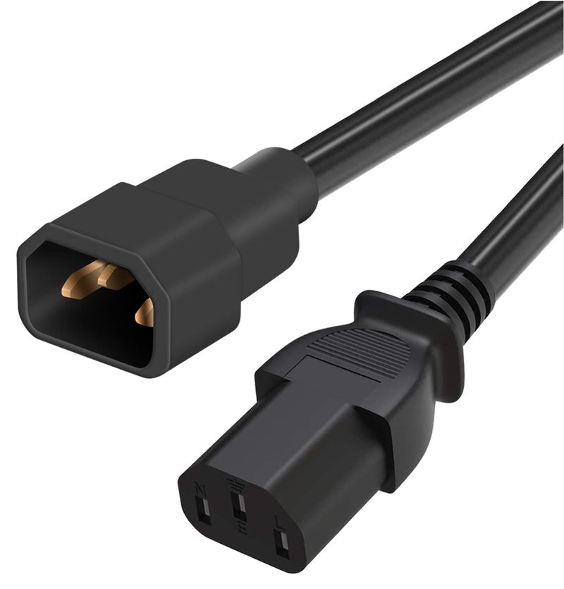 FEDUS 1.8 Meter IEC C13 to C14 Link Power Cable 250V Male to Female Extension Cord, 18AWG 10A for Computer, Printer, SMPS, Monitor, Server, Display - Heavy Gauge Power Extension - Image 1