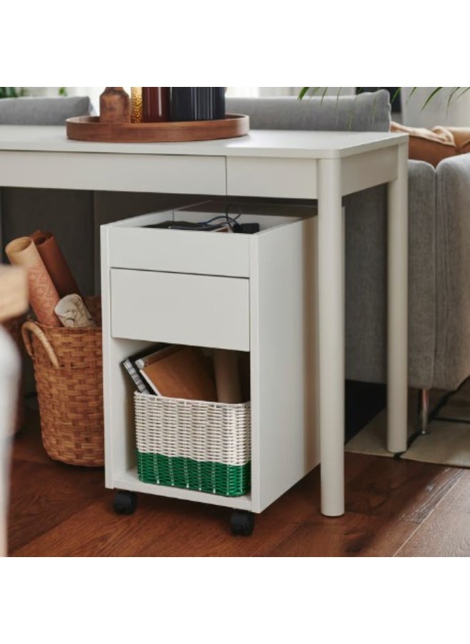 IKEA (IKEA) Basket, white/green, 25x35x19 cm  - Image 5