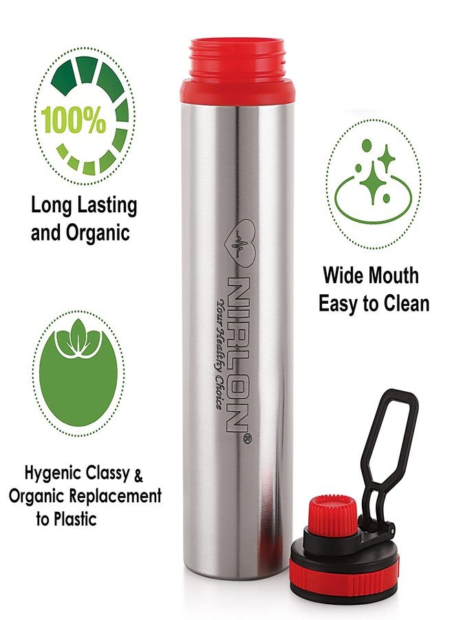 NIRLON Eco Star Stainless Steel Water Bottle 900ml, Water Sipper Bottles for Fridge, School,Gym,Home,Office,Boys, Girls, Kids, Leak Proof(Red Colour | Set of 1) - Image 4