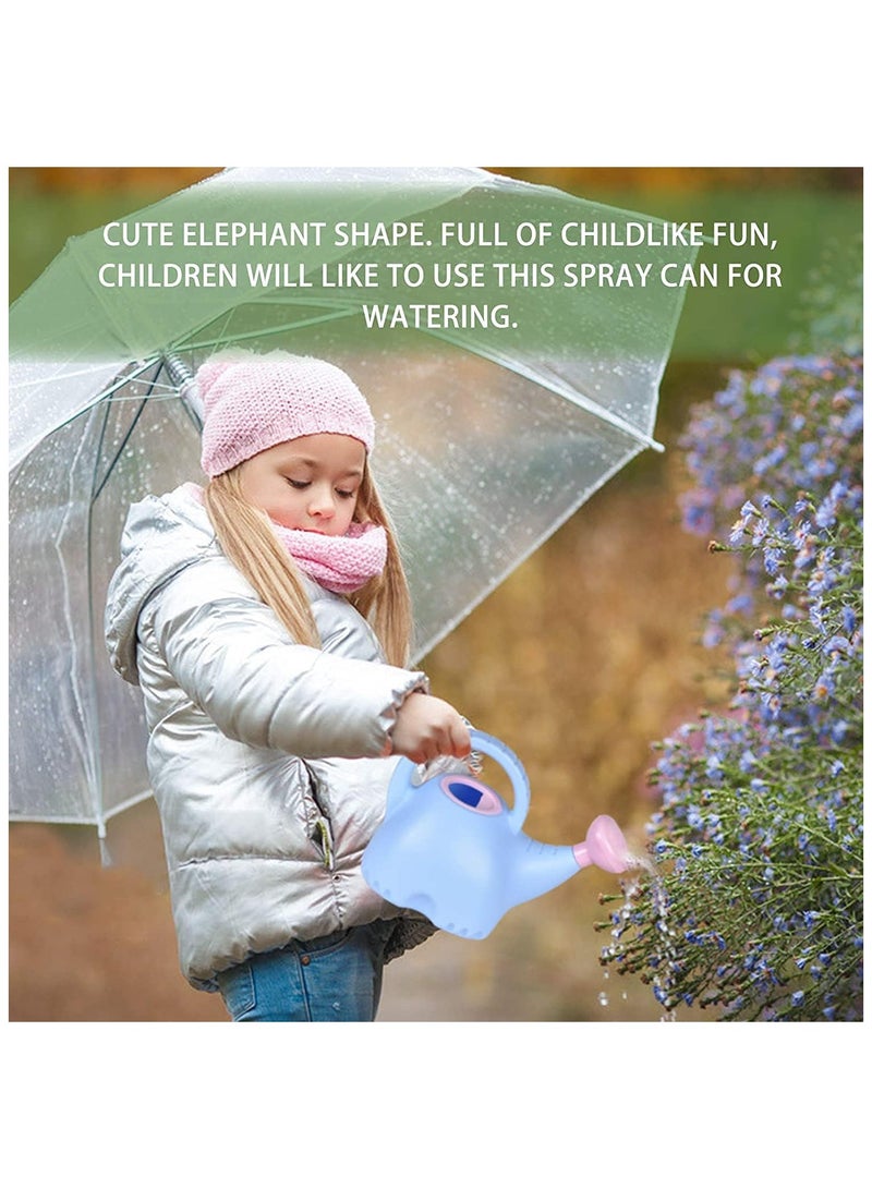 Generic Gallon Plastic Watering Can Small Lightweight Cute Indoor Outdoor Garden Plants, Watering Can with Shower Head Elephant: Blue Body Pink Head  - Image 3