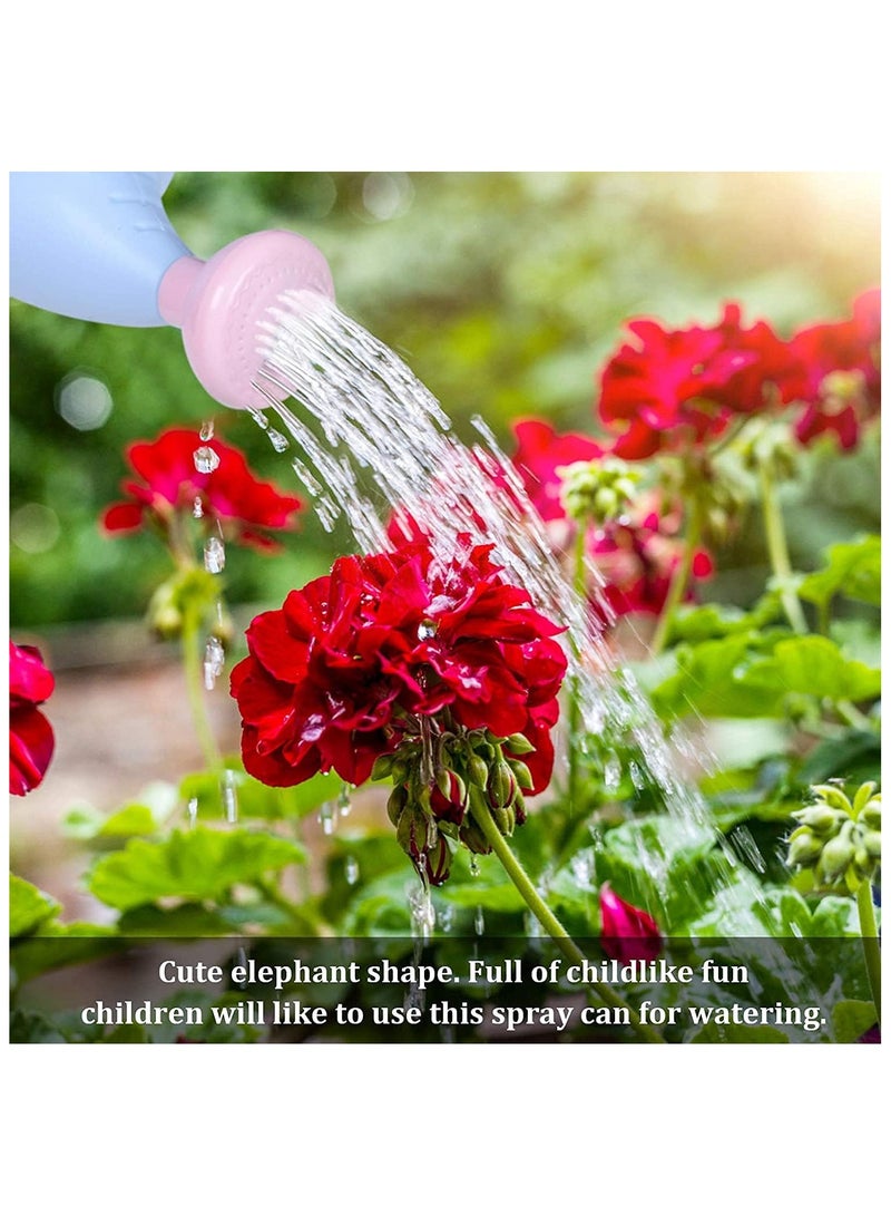 Generic Gallon Plastic Watering Can Small Lightweight Cute Indoor Outdoor Garden Plants, Watering Can with Shower Head Elephant: Blue Body Pink Head  - Image 4