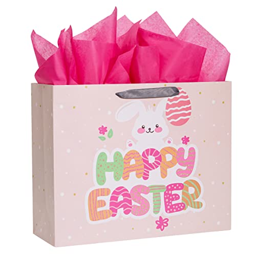 Bobobag 16" Large Easter Gift Bag with Tissue Paper for kids,Easter Egg Hunts - Image 1