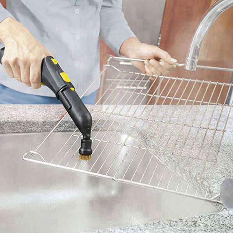 INF 7 Pcs Steam Cleaner Attachments, Brush & Nozzle Set Compatible with Kärcher SC & SG, Includes 4 Round Brushes, 2 Flat Brushes & Steam Nozzle for Deep Cleaning Tasks steam cleaning - Image 2