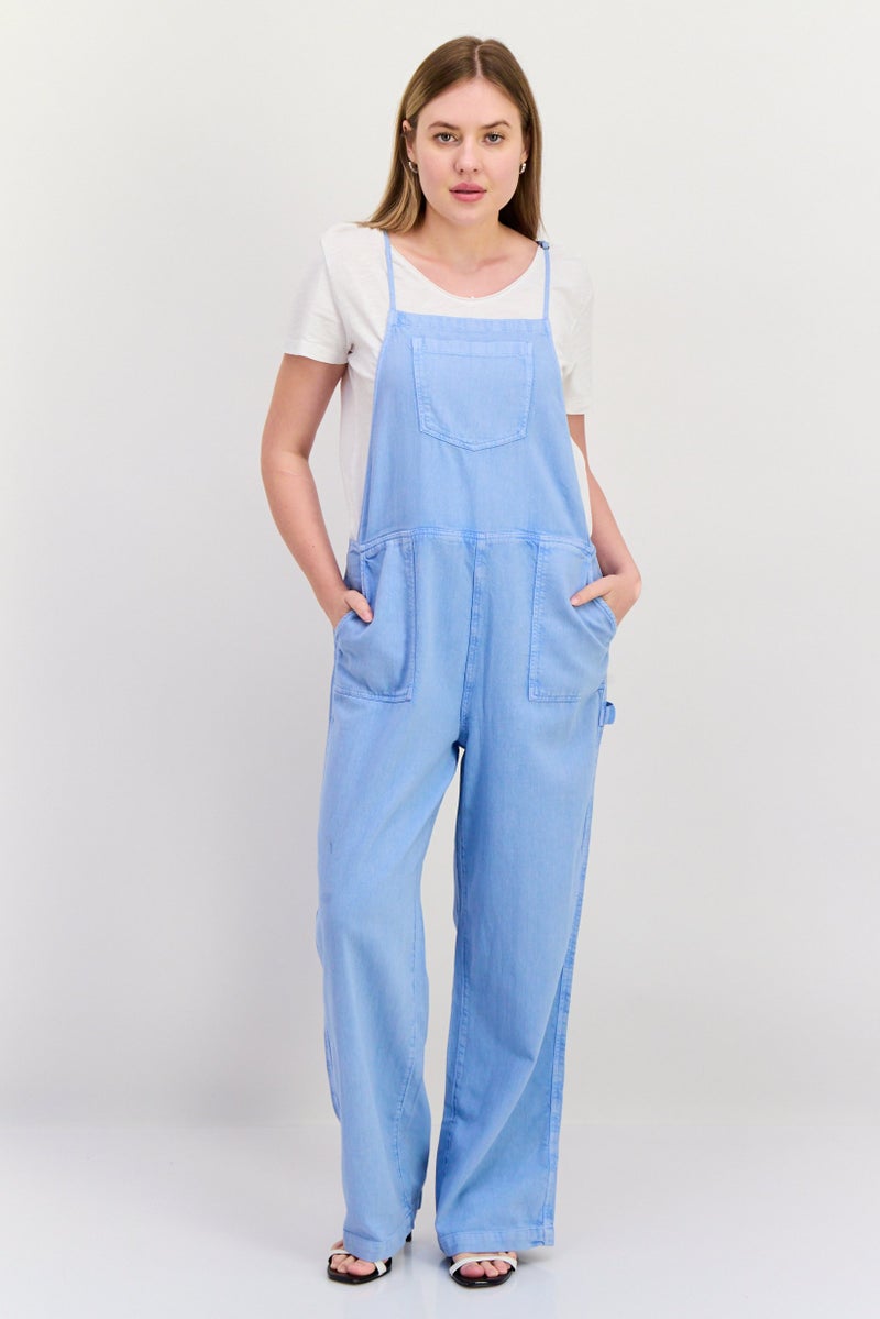 Roxy Women Wash Sleeveless Denim Jumpsuit, Light Blue - Image 1