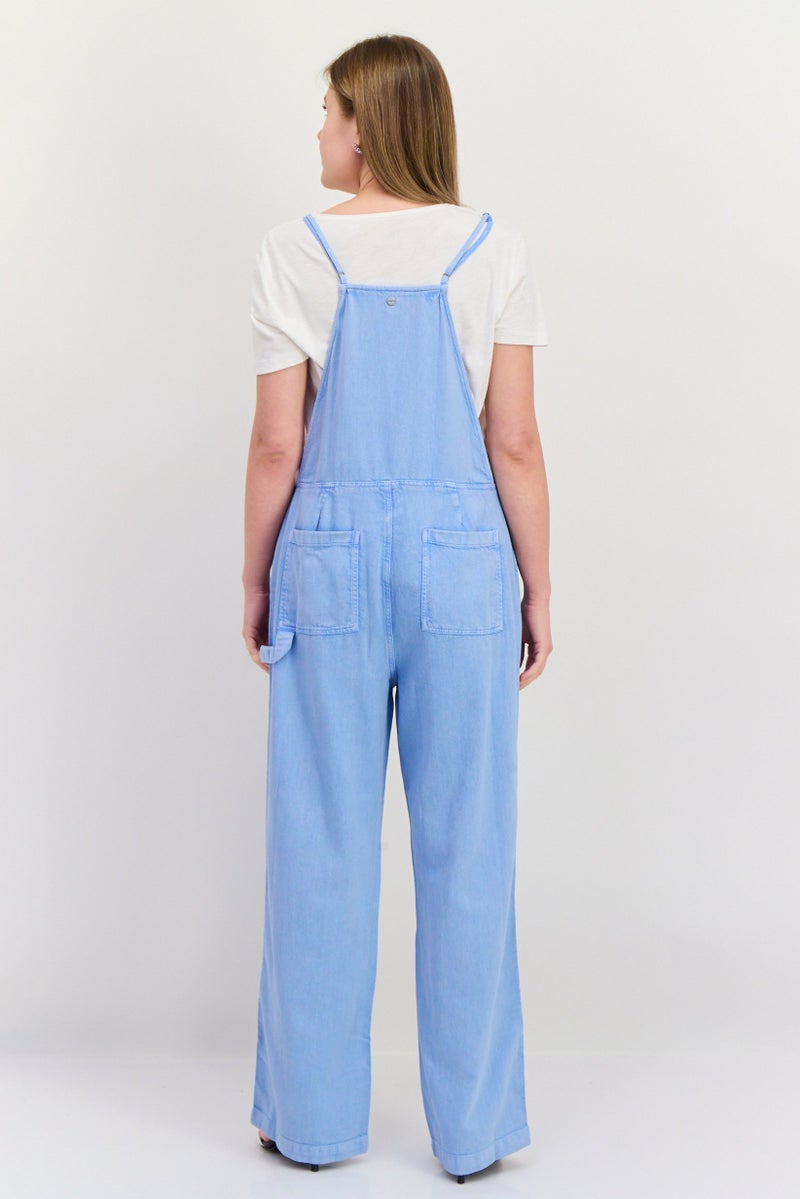 Roxy Women Wash Sleeveless Denim Jumpsuit, Light Blue - Image 4