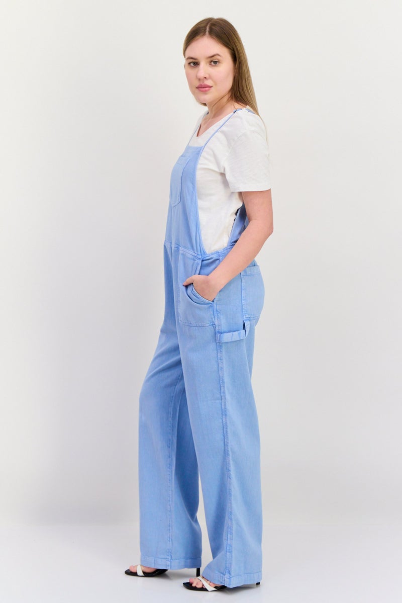 Roxy Women Wash Sleeveless Denim Jumpsuit, Light Blue - Image 3