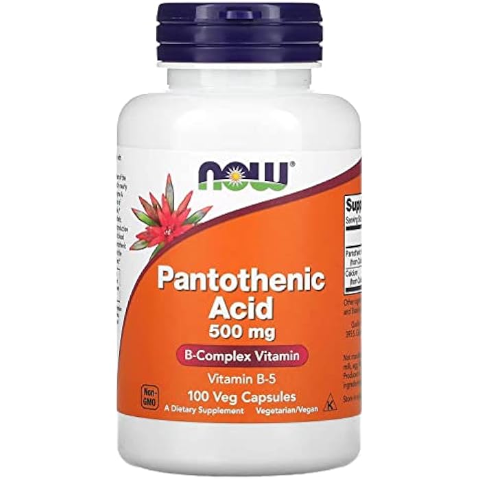 now Pantothenic Acid 500mg, 100 Capsules (Pack of 1) - Image 1