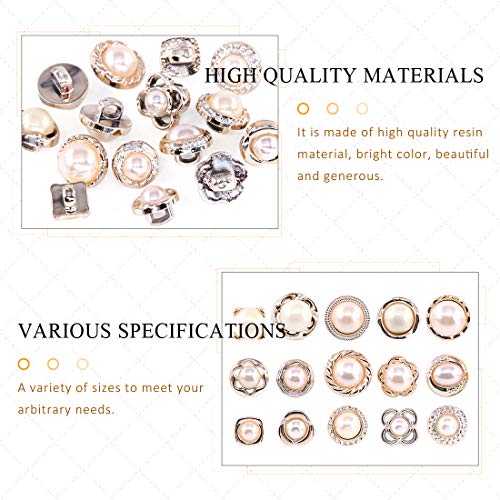 Rustark 150 Piece Assorted Pearl Buttons Resin White Pearl Shank Button 8mm 10mm 11mm Vintage Sewing Button Come with Storage Case for Crafts, Clothes, Wedding Dress and DIY Project - Image 3