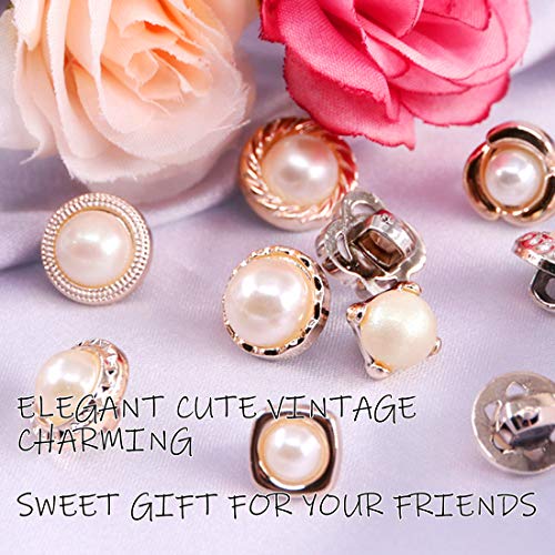 Rustark 150 Piece Assorted Pearl Buttons Resin White Pearl Shank Button 8mm 10mm 11mm Vintage Sewing Button Come with Storage Case for Crafts, Clothes, Wedding Dress and DIY Project - Image 5