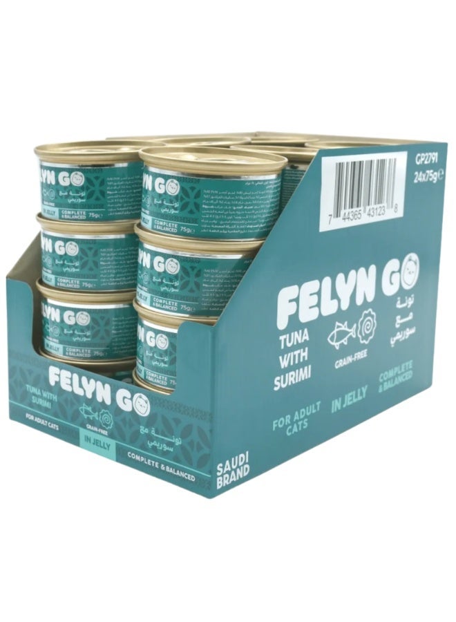 Felyn Go Complete & Balanced Wet Food – Tuna with Surimi in Jelly – 6 x75g - Image 3