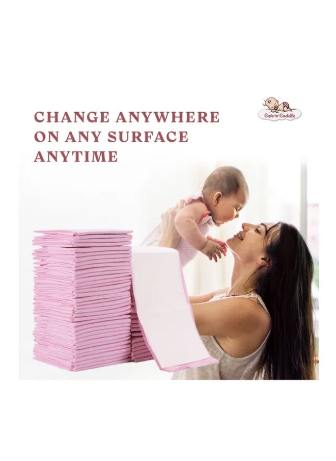Cute 'n' Cuddle Cute 'n' Cuddle – 120 Pcs Disposable Changing Mats and Scented Diaper Bags – Pink/Blue – Soft, Leak-Proof & Travel-Friendly  - Image 3