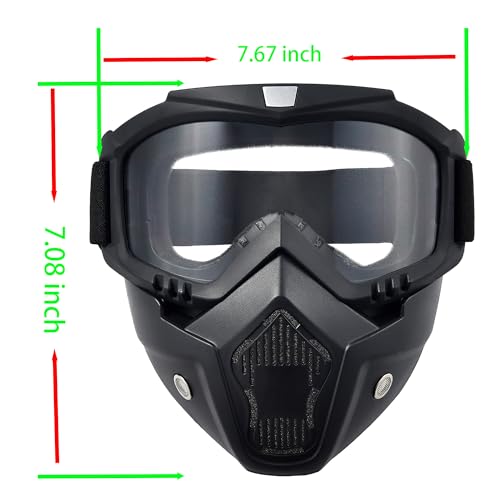 PLOOTA Dirt Bike Goggles Motorcycle Motocross Goggles for Men Women ATV Goggles Offroad Goggles Riding Racing Goggles for Youth Adult MTB Goggles Motorcycle Face Mask Full Face (P-ClearLens) - Image 2