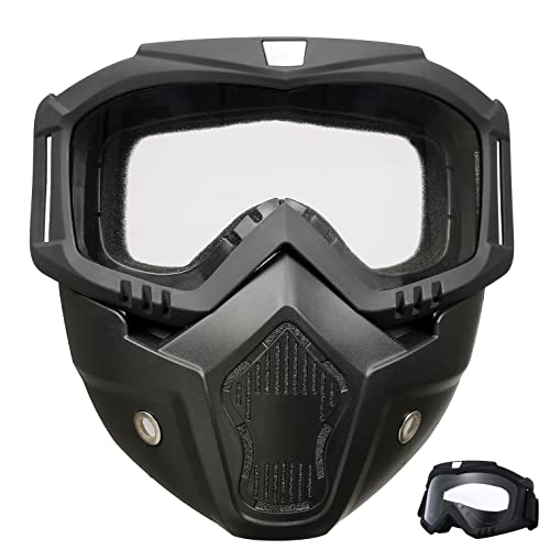 PLOOTA Dirt Bike Goggles Motorcycle Motocross Goggles for Men Women ATV Goggles Offroad Goggles Riding Racing Goggles for Youth Adult MTB Goggles Motorcycle Face Mask Full Face (P-ClearLens) - Image 1