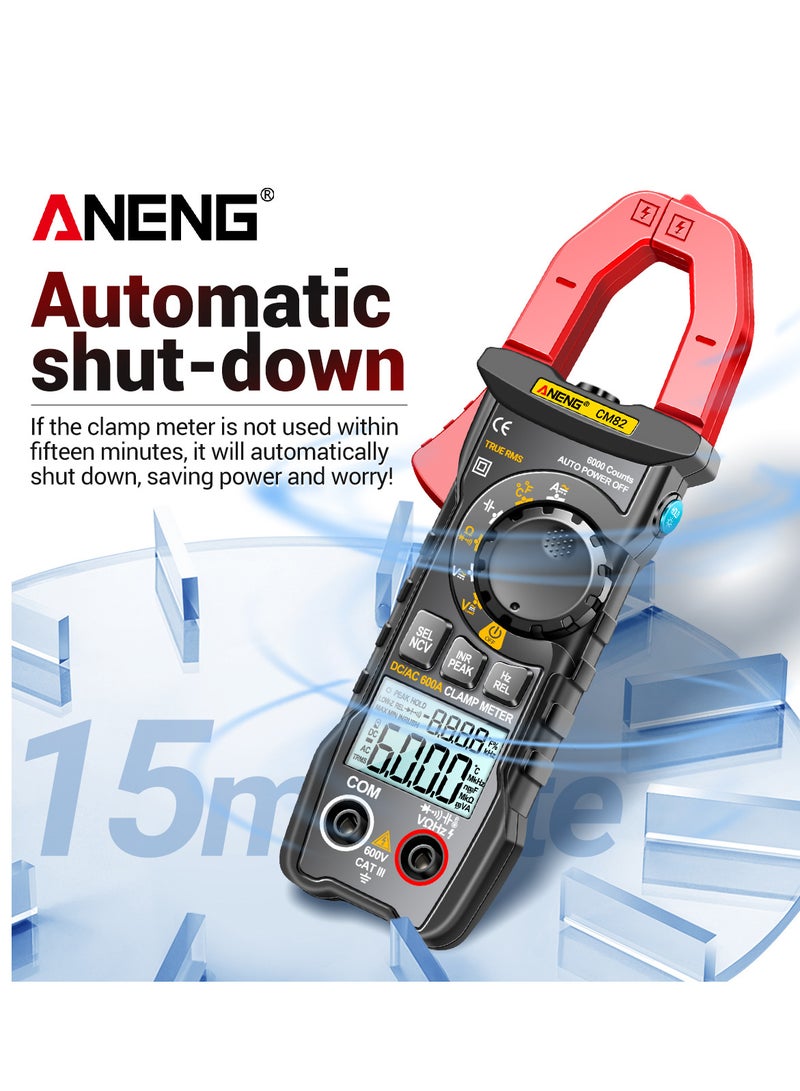 ANENG CM82 Digital Clamp Meter 6000 Counts True RMS NCV Universal Meter - Image 3