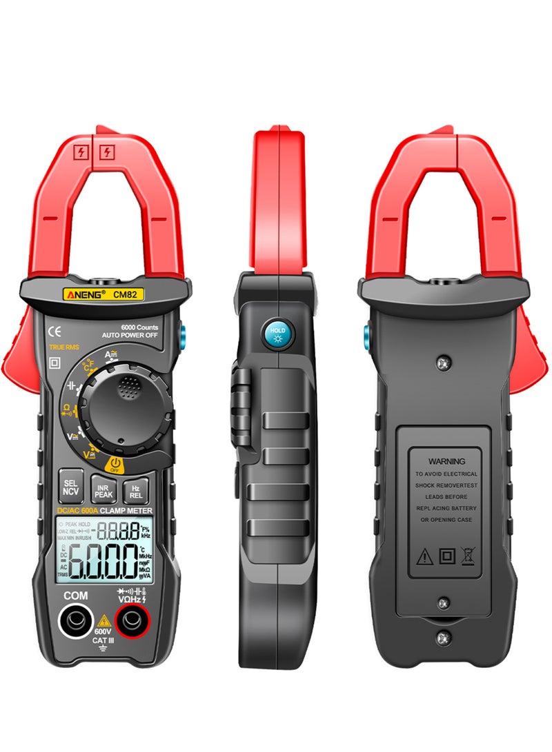 ANENG CM82 Digital Clamp Meter 6000 Counts True RMS NCV Universal Meter - Image 2