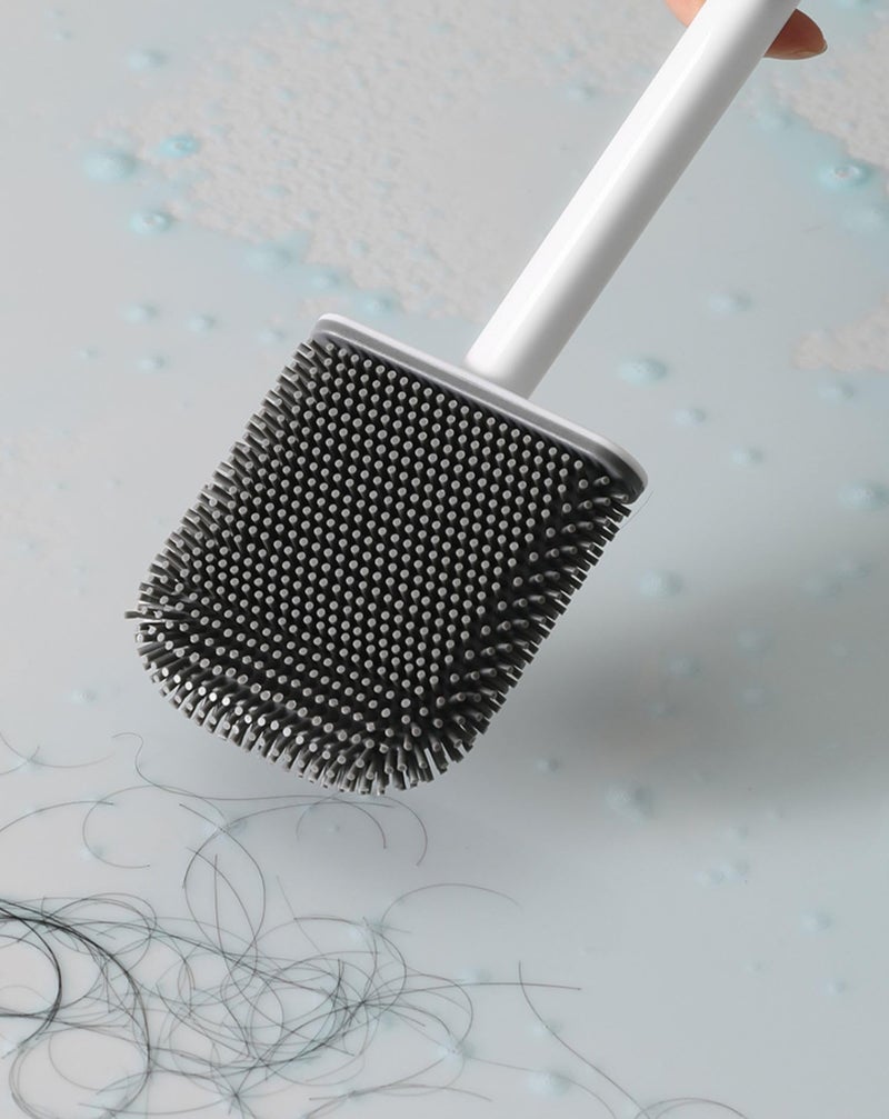 FYCAN Wall-Mounted Toilet Cleaning Siilicone Soft Brush with Self-Adhesive Holder for Bathroom, Toilet, Washbasin - Image 4