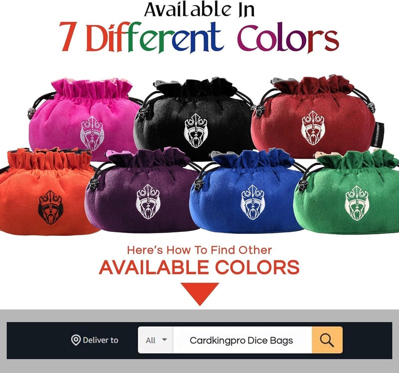 CARDKINGPRO Immense Dice Bags with Pockets - Pink - Capacity 150+ Dice - Great Organizer for Dice Hoarders, Perfect for Dungeons and Dragons [Patented Design] - Image 4