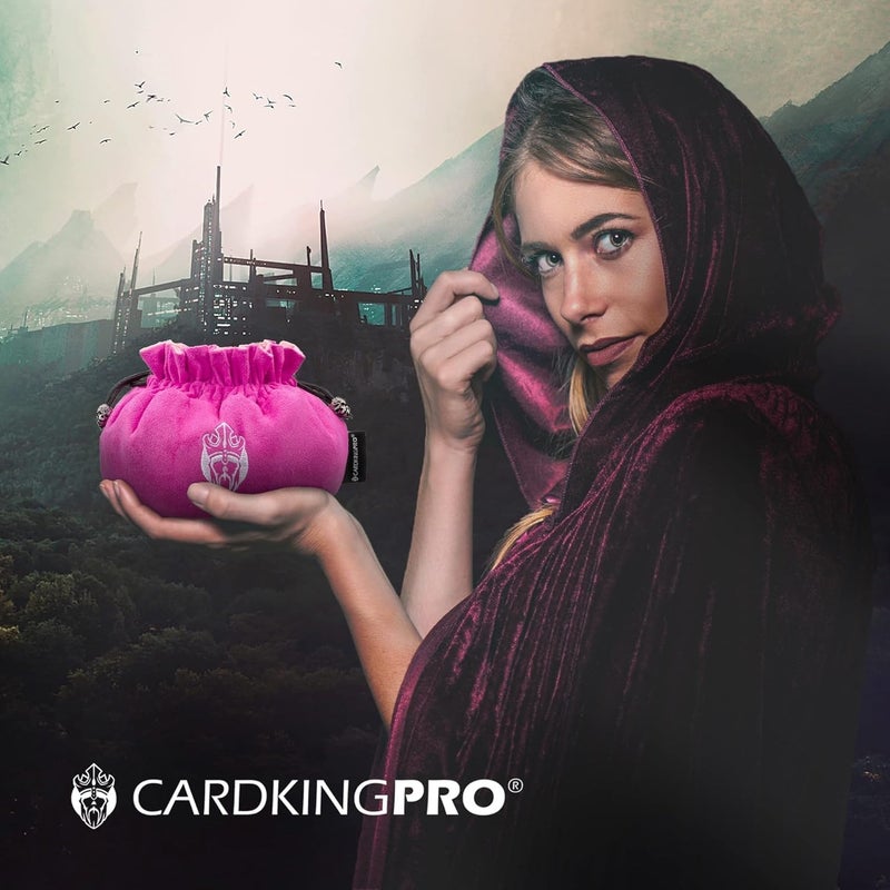 CARDKINGPRO Immense Dice Bags with Pockets - Pink - Capacity 150+ Dice - Great Organizer for Dice Hoarders, Perfect for Dungeons and Dragons [Patented Design] - Image 2