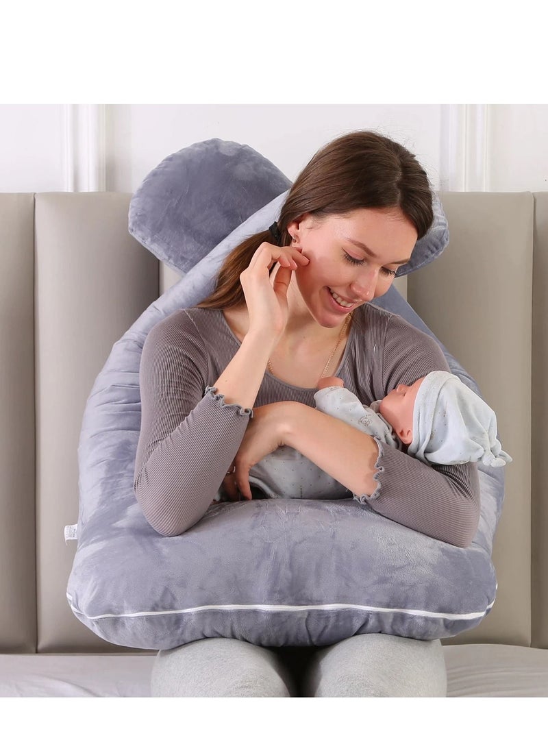 molody U Shaped Nursing And Maternity Pillow With Removable Velvet Cover  - Image 2