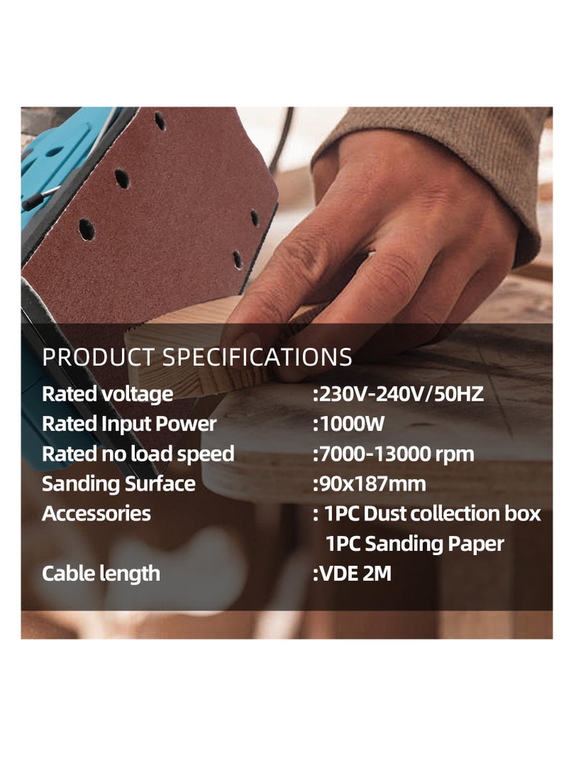 BONAI - Electric Sander 1000W with Variable Speed Control for Customizing Your Sanding Experience - Image 1