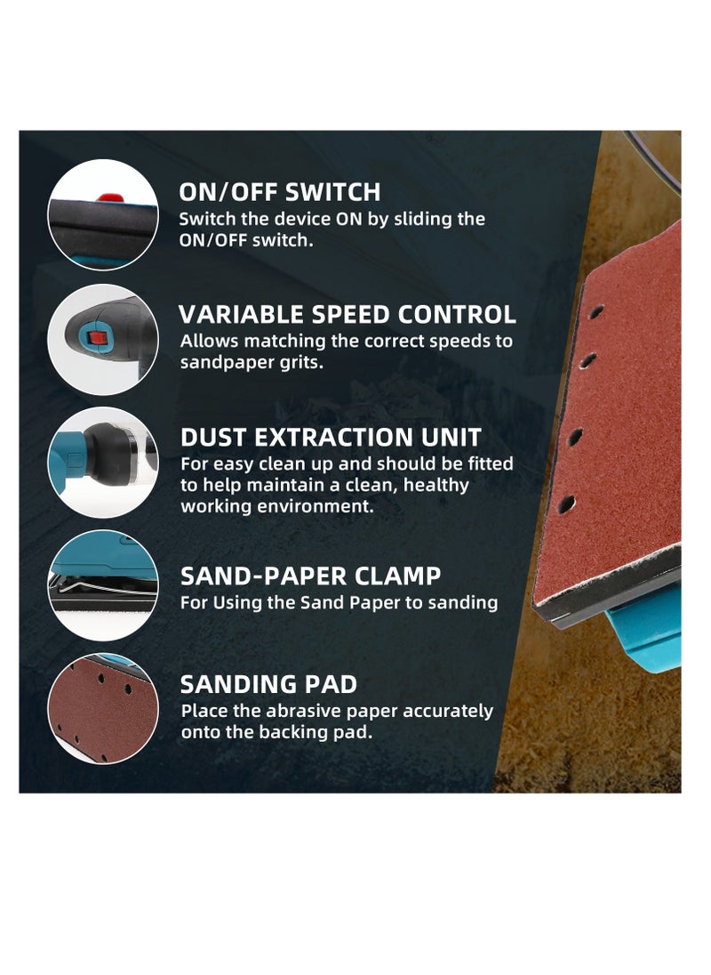 BONAI - Electric Sander 1000W with Variable Speed Control for Customizing Your Sanding Experience - Image 1