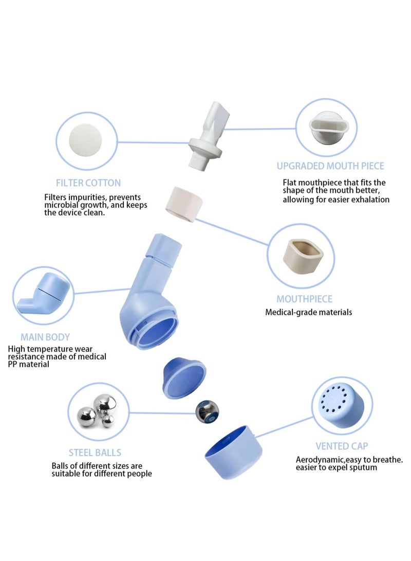SOLARAE Breathing Trainer, Breathing Exercise Device for Lungs, Flutter Valve Clearing Device, Mucus Removal, Equipped with 16/19/20 mm Balls, Suit for Lung Rehabilitation Clients and Lung Exerciser - Image 5