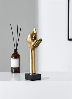 KASTWAVE Gold Thinker Statues Decor Art, Women Face Sculpture, Modern Collectible Figurine Table Decorations for Living Room Bedroom Office Desktop, Supporting  - Image 3