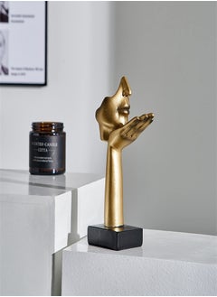 KASTWAVE Gold Thinker Statues Decor Art, Women Face Sculpture, Modern Collectible Figurine Table Decorations for Living Room Bedroom Office Desktop, Supporting  - Image 5