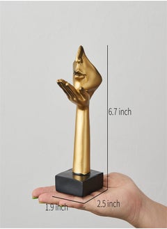KASTWAVE Gold Thinker Statues Decor Art, Women Face Sculpture, Modern Collectible Figurine Table Decorations for Living Room Bedroom Office Desktop, Supporting  - Image 4
