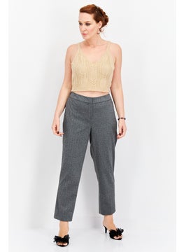Bar III Women Plus Size Textured Tapered Pants, Grey  - Image 4