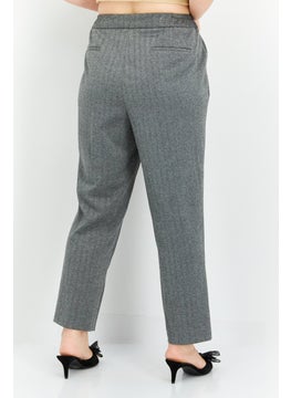 Bar III Women Plus Size Textured Tapered Pants, Grey  - Image 2