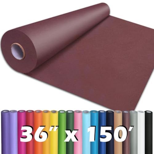 PH PERKHOMY PerkHomy Wine Red Kraft Paper Roll 36 x 1800 150 for Gift Wrapping Bouquet Flower Art Painting Craft Writing Packaging Shipping 80GSM 55LB Wine Red 36 x 150 - Image 1