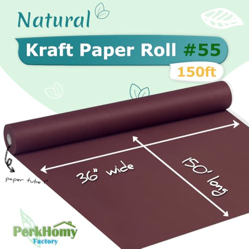 PH PERKHOMY PerkHomy Wine Red Kraft Paper Roll 36 x 1800 150 for Gift Wrapping Bouquet Flower Art Painting Craft Writing Packaging Shipping 80GSM 55LB Wine Red 36 x 150 - Image 3