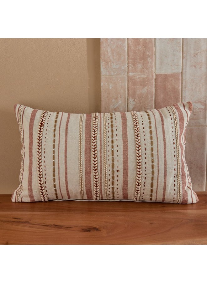 Home Box Warm Oasis Rustic Multi Patch Filled Cushion 30 x 50 cm  - Image 1