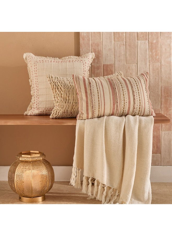 Home Box Warm Oasis Rustic Multi Patch Filled Cushion 30 x 50 cm  - Image 4