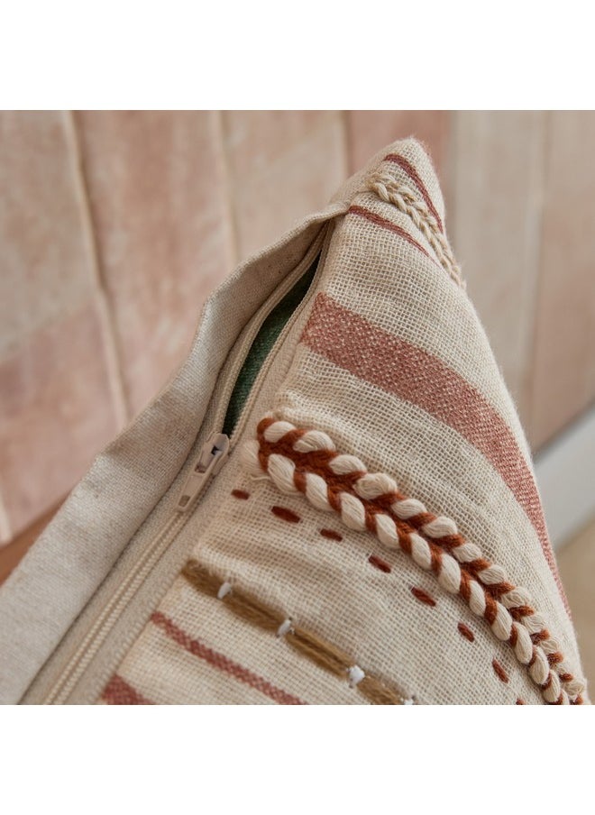 Home Box Warm Oasis Rustic Multi Patch Filled Cushion 30 x 50 cm  - Image 3