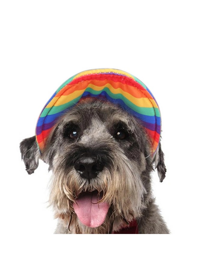 AUOCATTAIL Dog Hat for Small Medium Dogs Rainbow Summer Fall Hat Cap Adjustable Breathable Design Protection Outdoor All Season (Small) - Image 2