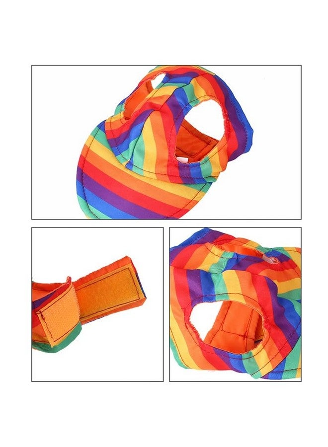AUOCATTAIL Dog Hat for Small Medium Dogs Rainbow Summer Fall Hat Cap Adjustable Breathable Design Protection Outdoor All Season (Small) - Image 5